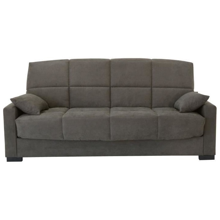 Canapé clic clac 3 places - Taupe - Matelas 17 cm - L223 x P96 x H 10