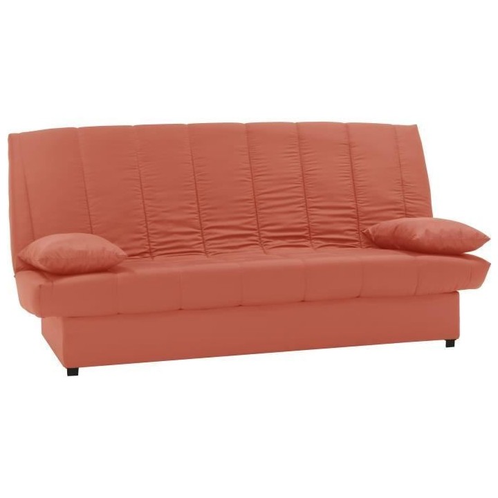 Banquette clic clac 3 places - Tissu 100% coton Terracotta - Style Con