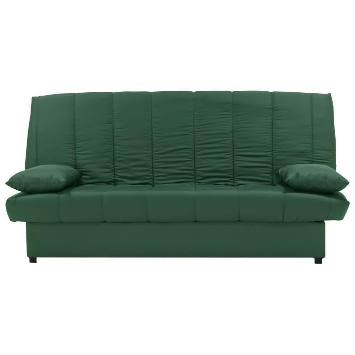 Banquette clic clac 3 places - Tissu 100% coton Vert - Style Contempor
