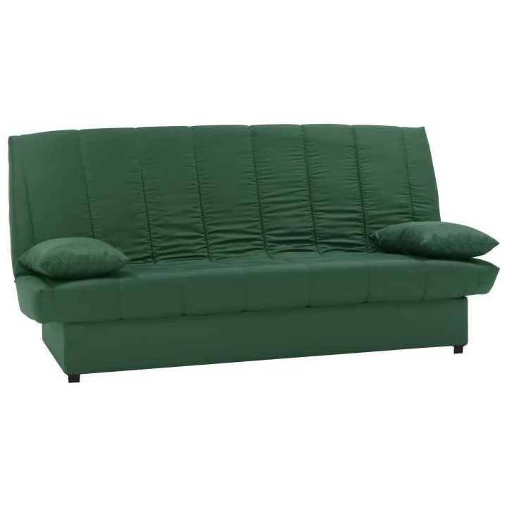 Banquette clic clac 3 places - Tissu 100% coton Vert - Style Contempor