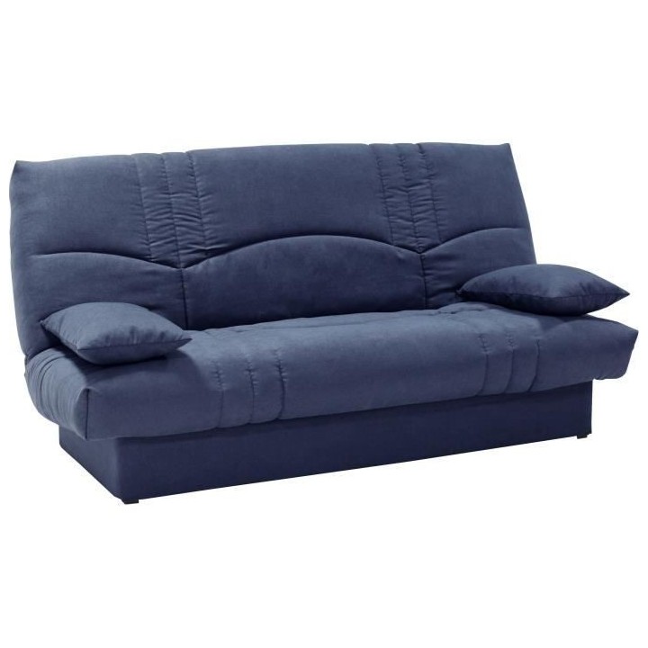 Clic clac 3 places THELMA - Tissu Soro bleu foncé - Couchage 125x190