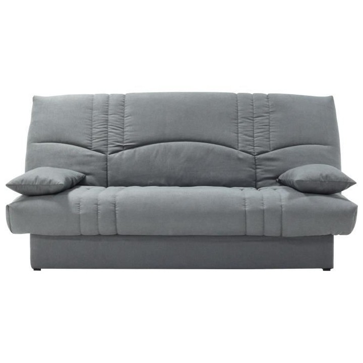 Clic clac 3 places THELMA - Tissu Soro gris moyen - Couchage 125x190 c