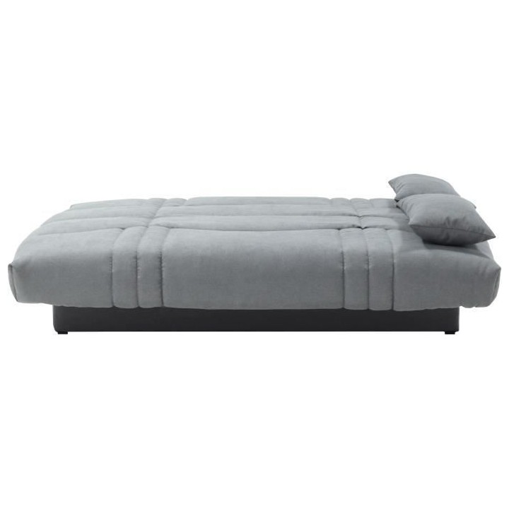 Clic clac 3 places THELMA - Tissu Soro gris moyen - Couchage 125x190 c