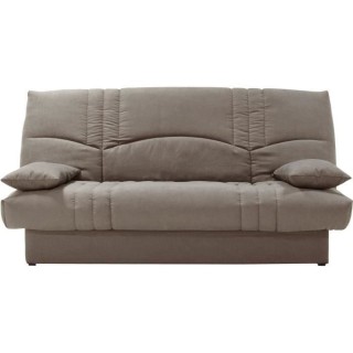 Clic clac 3 places THELMA - Tissu Soro taupe - Couchage 125x190 cm - L