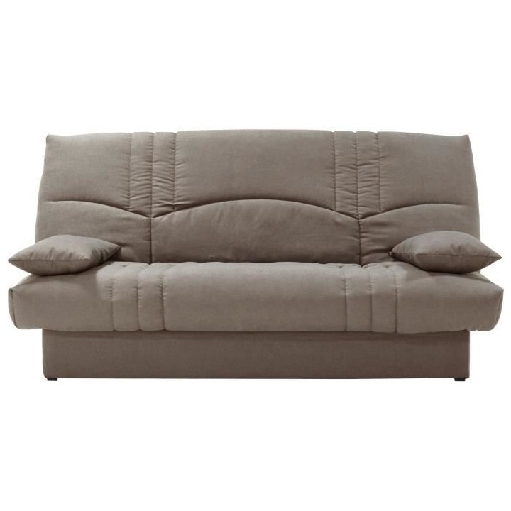 Clic clac 3 places THELMA - Tissu Soro taupe - Couchage 125x190 cm - L