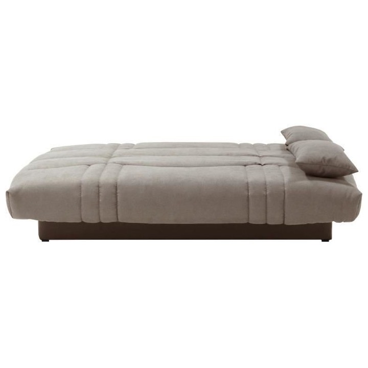 Clic clac 3 places THELMA - Tissu Soro taupe - Couchage 125x190 cm - L