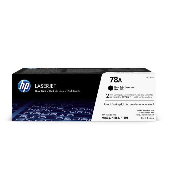 Cartouche de toner HP 78A (CE278A) noir pour imprimantes LaserJet P156