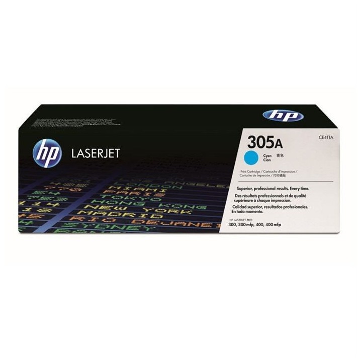 Cartouche de Toner HP 305A Cyan Authentique (CE411A) pour HP Color Las