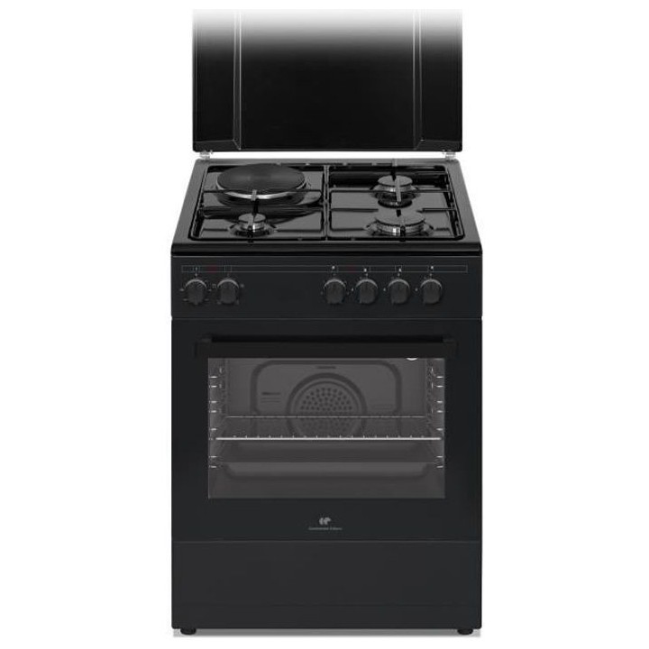 Cuisiniere mixte CONTINENTAL EDISON CECM60FCB - 3 feux gaz + 1 électr