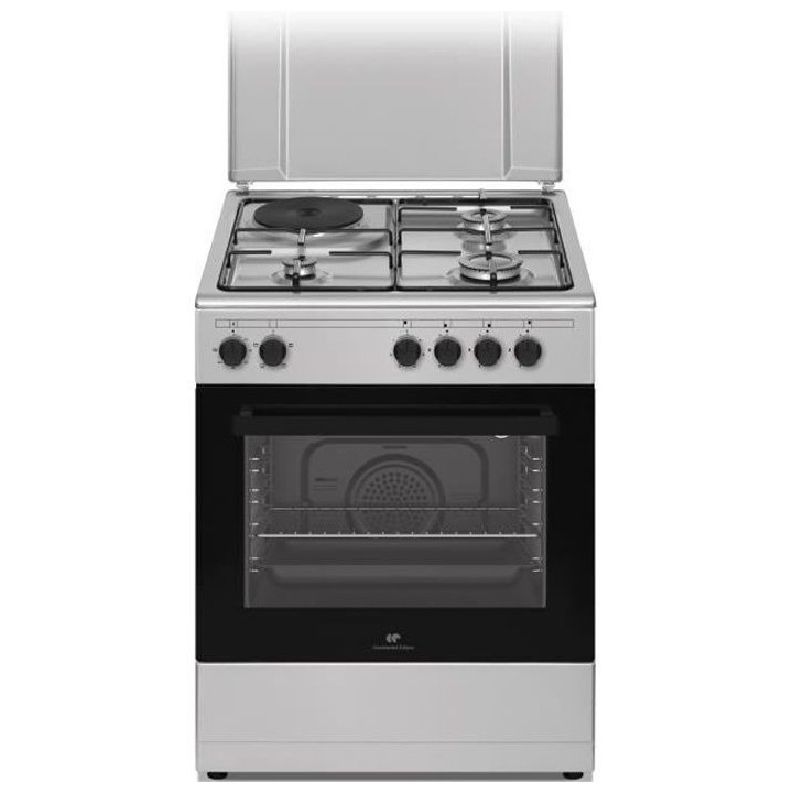Cuisiniere mixte CONTINENTAL EDISON CECM60FCS - 3 feux gaz + 1 électr