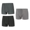 Lot de 3 Boxers Rayés Micro Noir/Gris Homme