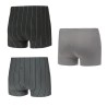 Lot de 3 Boxers Rayés Micro Noir/Gris Homme