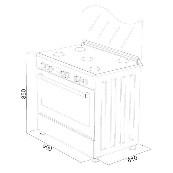 CONTINENTAL EDISON Cuisiniere piano four multifonctions catalyse 95L a