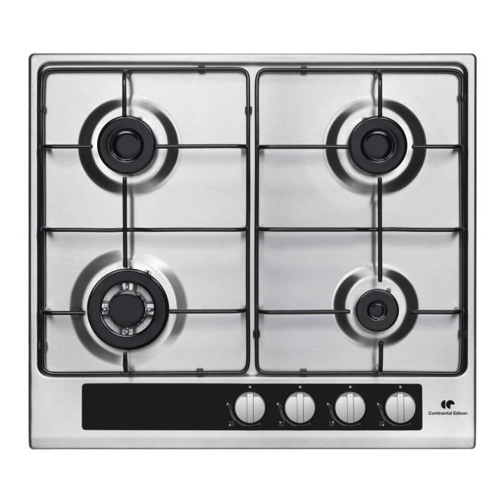 Table 4 foyers CONTINENTAL EDISON - gaz dont 1 triple couronne inox
