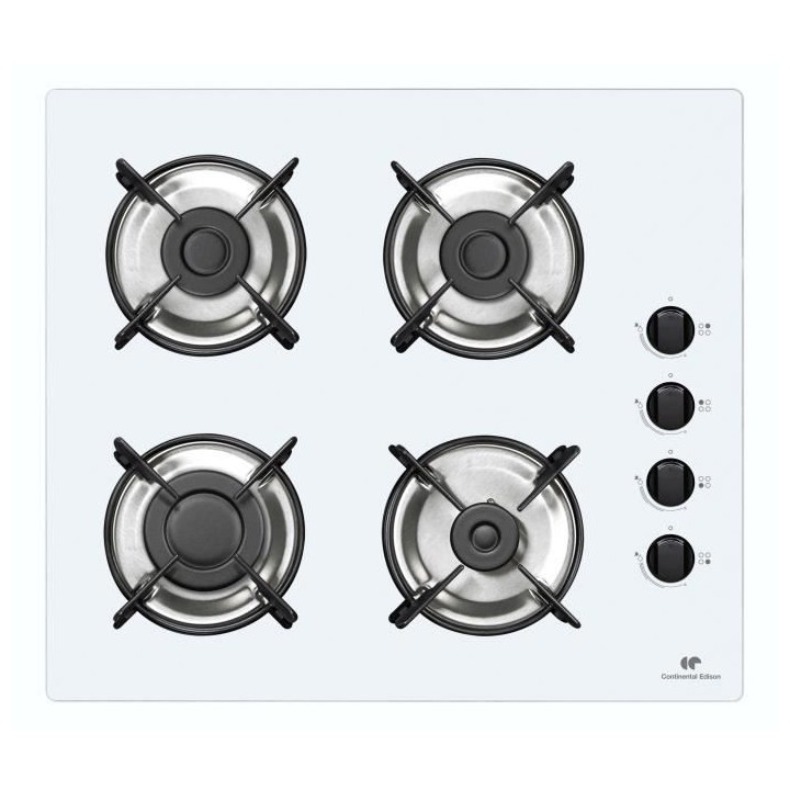 Table 4 foyers CONTINENTAL EDISON - Gaz verre blanc