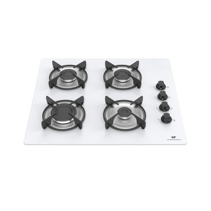 Table 4 foyers CONTINENTAL EDISON - Gaz verre blanc