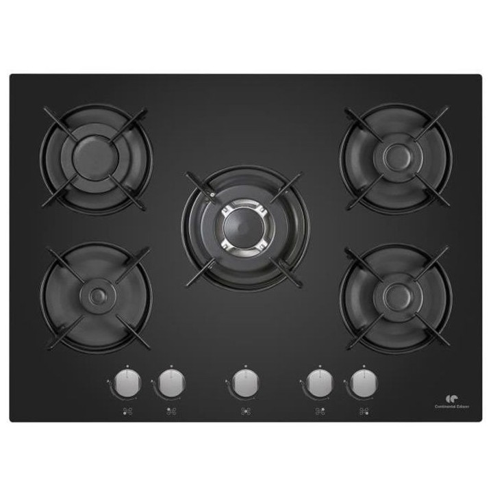 Table 5 foyers CONTINENTAL EDISON - Gaz verre noir