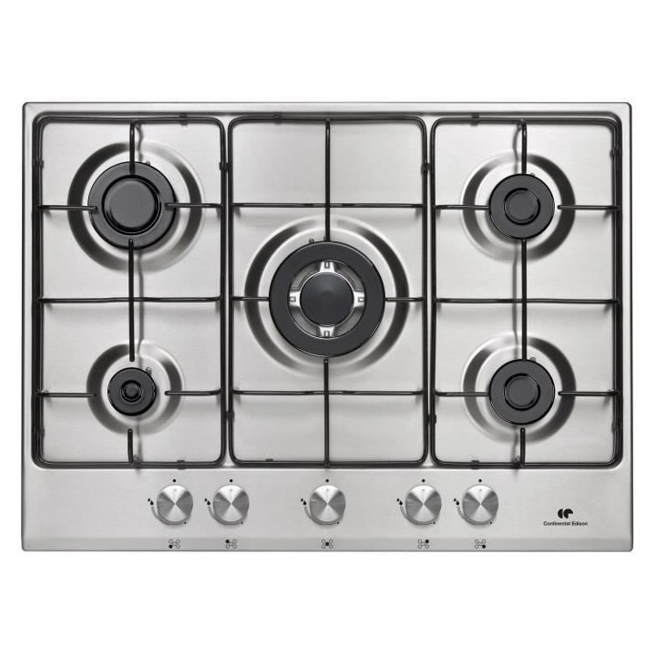 Table 5 foyers CONTINENTAL EDISON - Gaz dont 1 triple couronne inox
