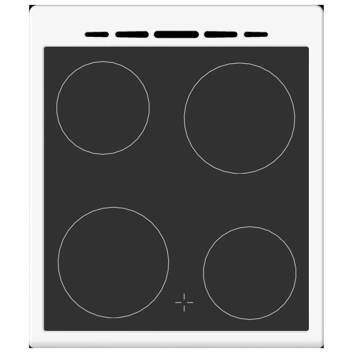 Cuisiniere vitrocéramique CONTINENTAL EDISON CECV50FCW - 4 feux - L49