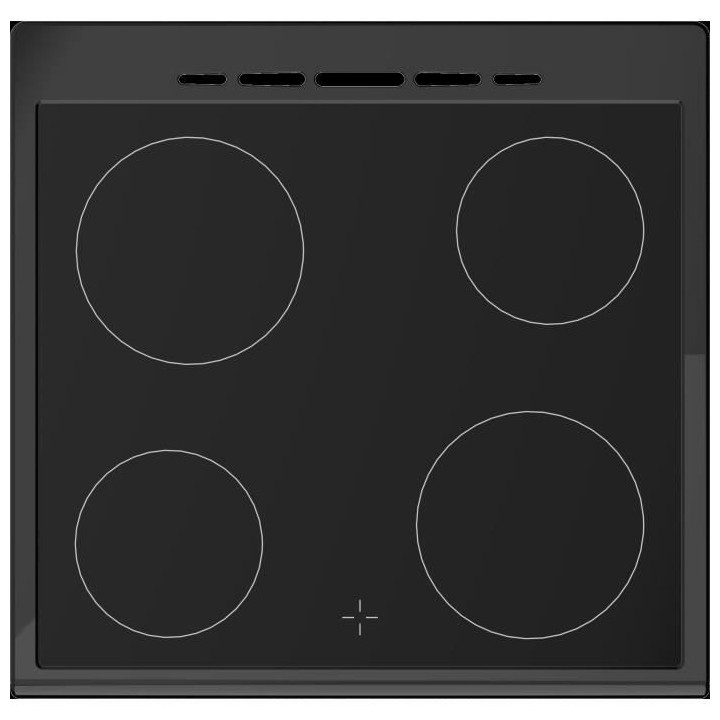 Cuisiniere vitrocéramique CONTINENTAL EDISON CECV60FCB - 4 feux - L58