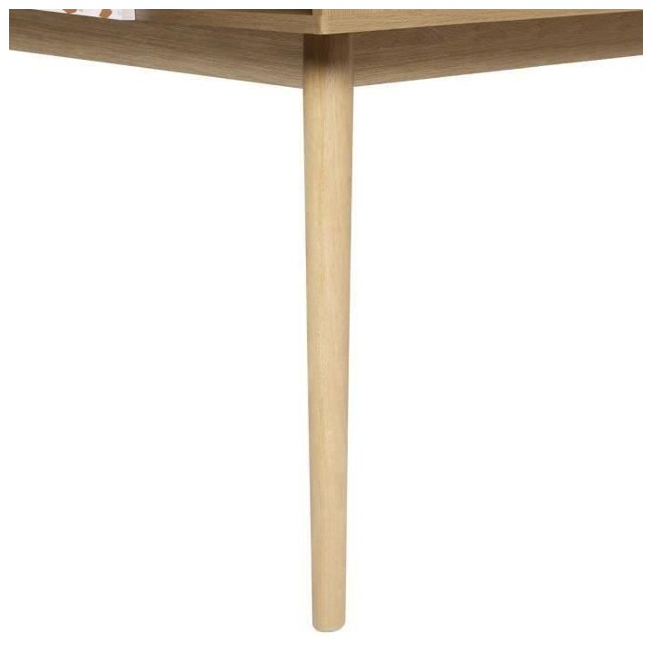 Bureau Droit GARDENIA - Bois et motifs - Pieds en Bois massif - 1 Tiro