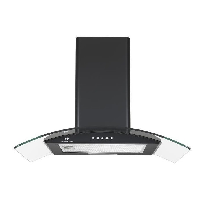 Hotte décorative Continental Edison - L60 cm - noir et verre