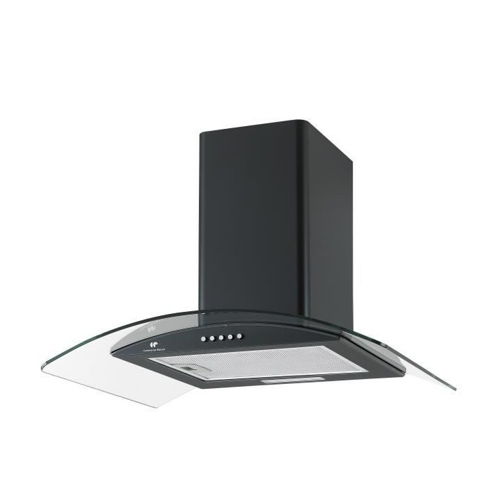 Hotte décorative Continental Edison - L60 cm - noir et verre