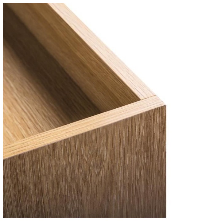 Buffet LINE - Décor bois et noir - 2 portes + 3 tiroirs - L 140 x P 4