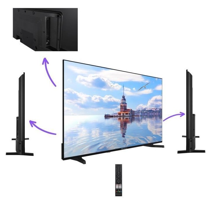 CONTINENTAL EDISON CELED55SAQLD24B3 - TV QLED UHD 4K 55“ (139cm) - S