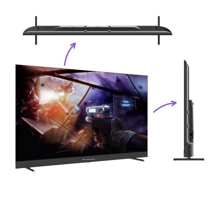 CONTINENTAL EDISON - CELEDGAM55QL24B6 - TV LED - 4K UHD QLED 144Hz- 55