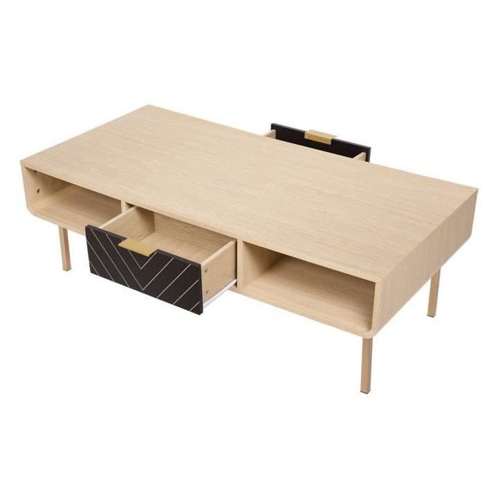 Table basse rectangulaire - En panneaux de particules, papier décor -