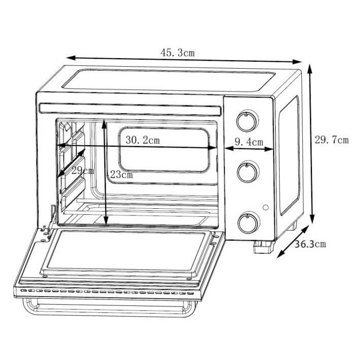 CONTINENTAL EDISON CEMF22B - Minifour électrique 22L noir - 1300W - R