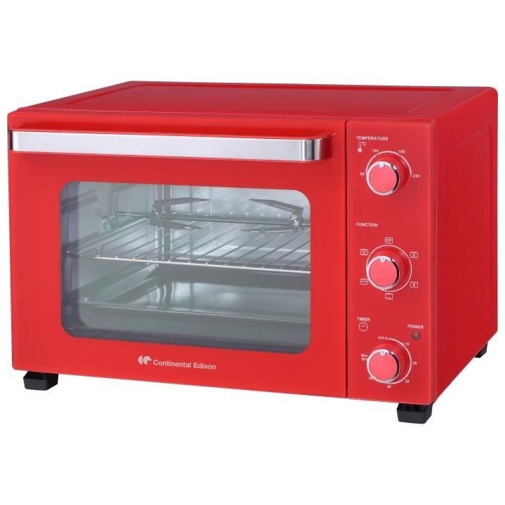 CONTINENTAL EDISON CEMF35R - Minifour électrique 35L rouge - 1500W -