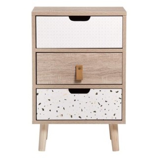 Meuble de rangement 3 tiroirs - En panneaux de particules avec piétem