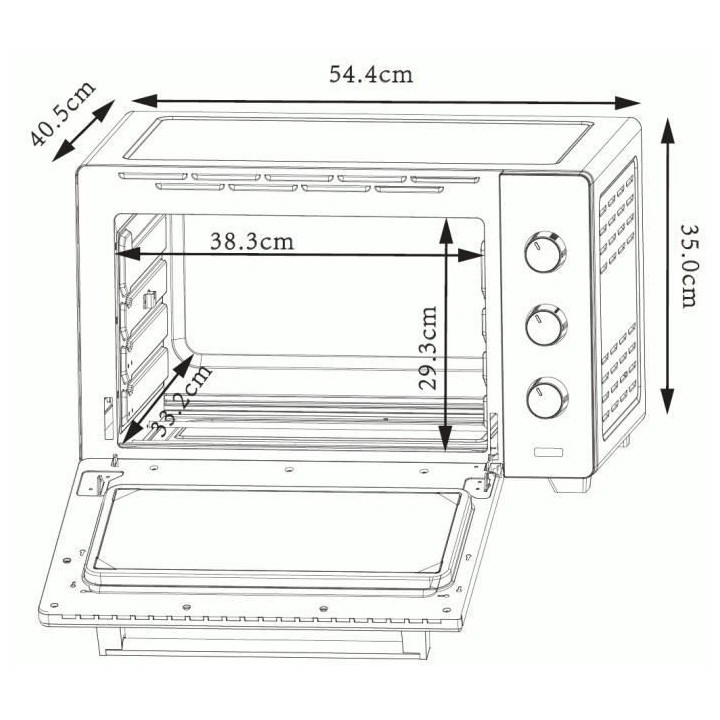 Mini four CONTINENTAL EDISON MF38N Noir L54,35x H36,6 x P41,15 cm 38L