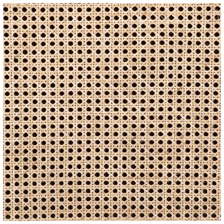 Lit 160x200 cm - En MDF laqué noir et cannage de rotin naturel - HARR