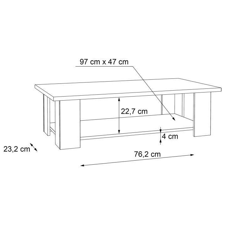 Table basse PILVI - Style contemporain - Particules mélaminé - Déco