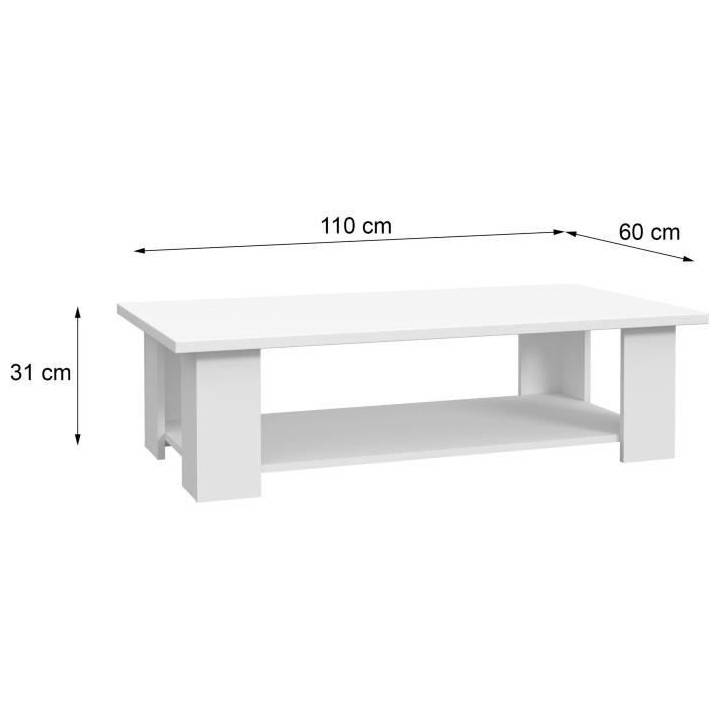 Table basse PILVI - Style contemporain - Particules mélaminé - Déco