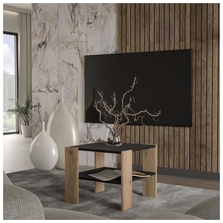 Table basse PILVI 2 Plateaux - Style contemporain - Particules mélami