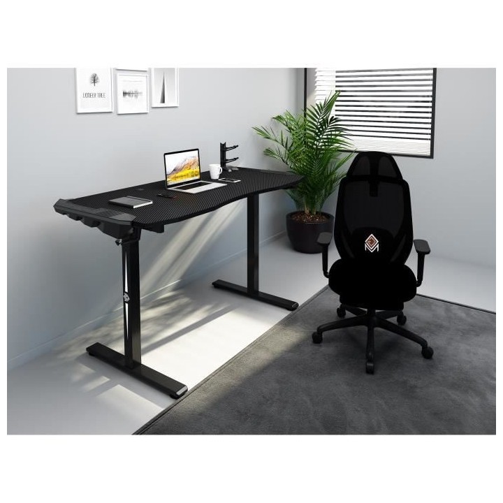 Bureau gaming électrique CGM - Réglable en hauteur - Support de cont