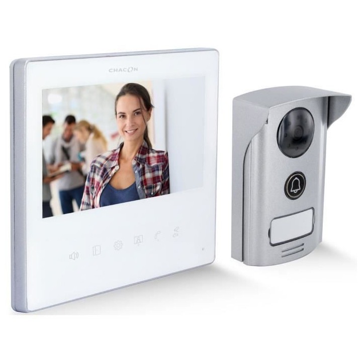 Videophone - CHACON - 2 fils - 7 - Blanc - Ultra Slim