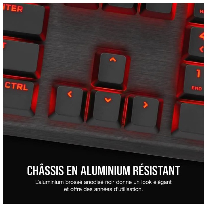 CORSAIR Clavier mécanique gaming K60 PRO a LED Rouge - Azerty - Noir