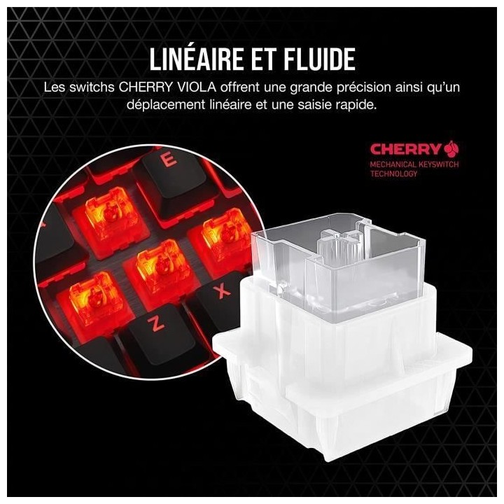 CORSAIR Clavier mécanique gaming K60 PRO a LED Rouge - Azerty - Noir