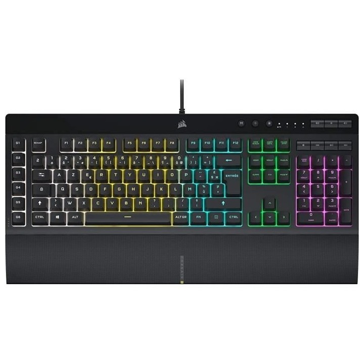 Clavier Gamer - AZERTY - CORSAIR - K55 RGB Pro - Numérique - Dôme en