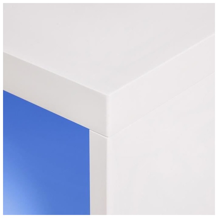 Meuble TV LED - MDF- Blanc laqué - 2 portes et 2 tiroirs- L 165 cm -