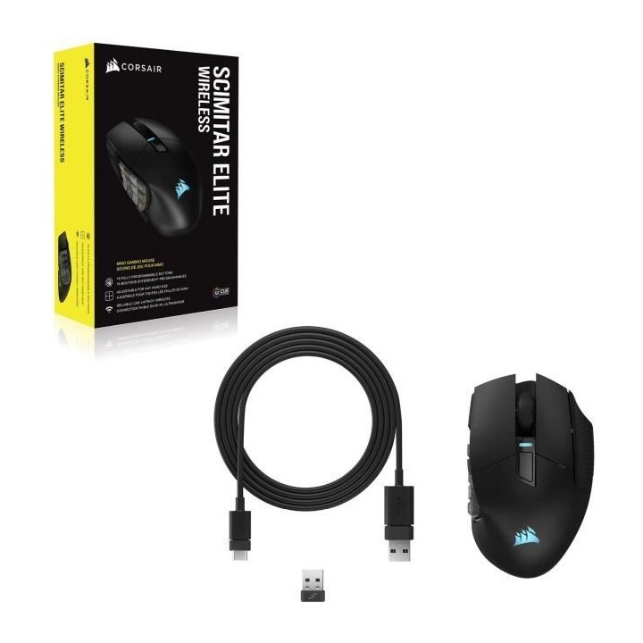 Souris Gaming - Sans fil - CORSAIR - SCIMITAR ELITE RGB Wireless - 16