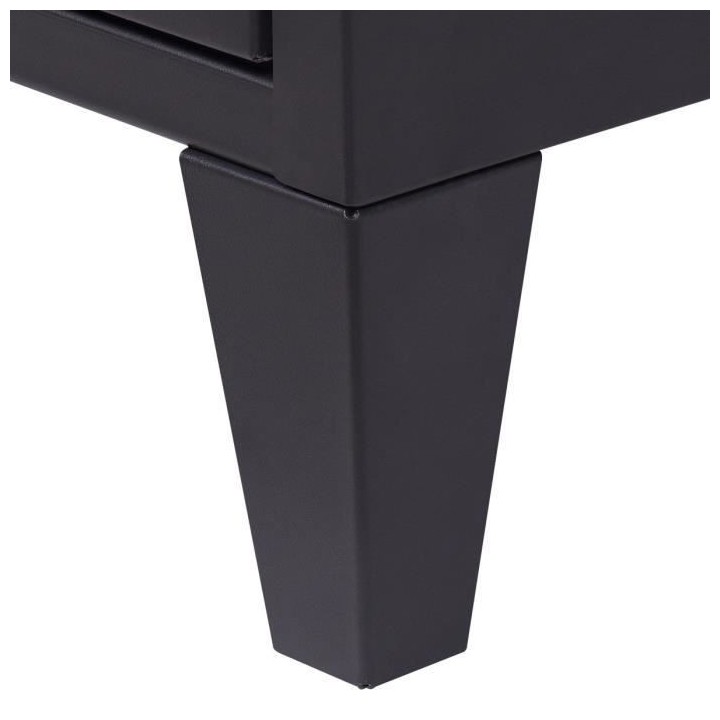 Commode enfant 3 tiroirs - En métal - Noir - L78 x P40 x H73 cm - MOD