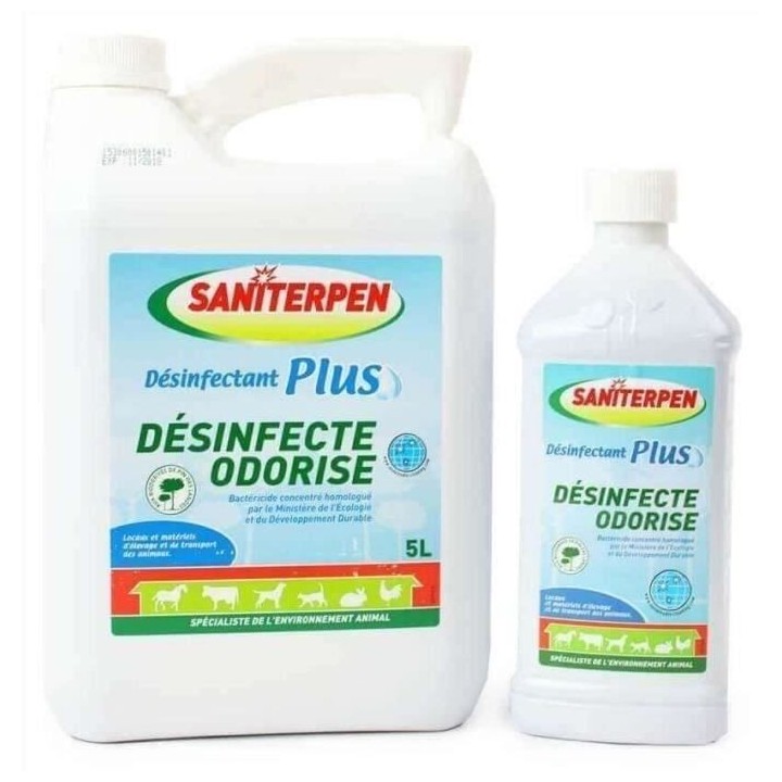 SANITERPEN - Désinfectant Plus Fraicheur Verte 5L. Bactéricide conce