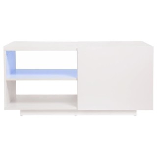 Table basse 1 porte avec luminaire LED inclus - LUX