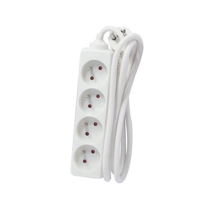CHACON Bloc multiprise 4 prises 16A 3m blanc